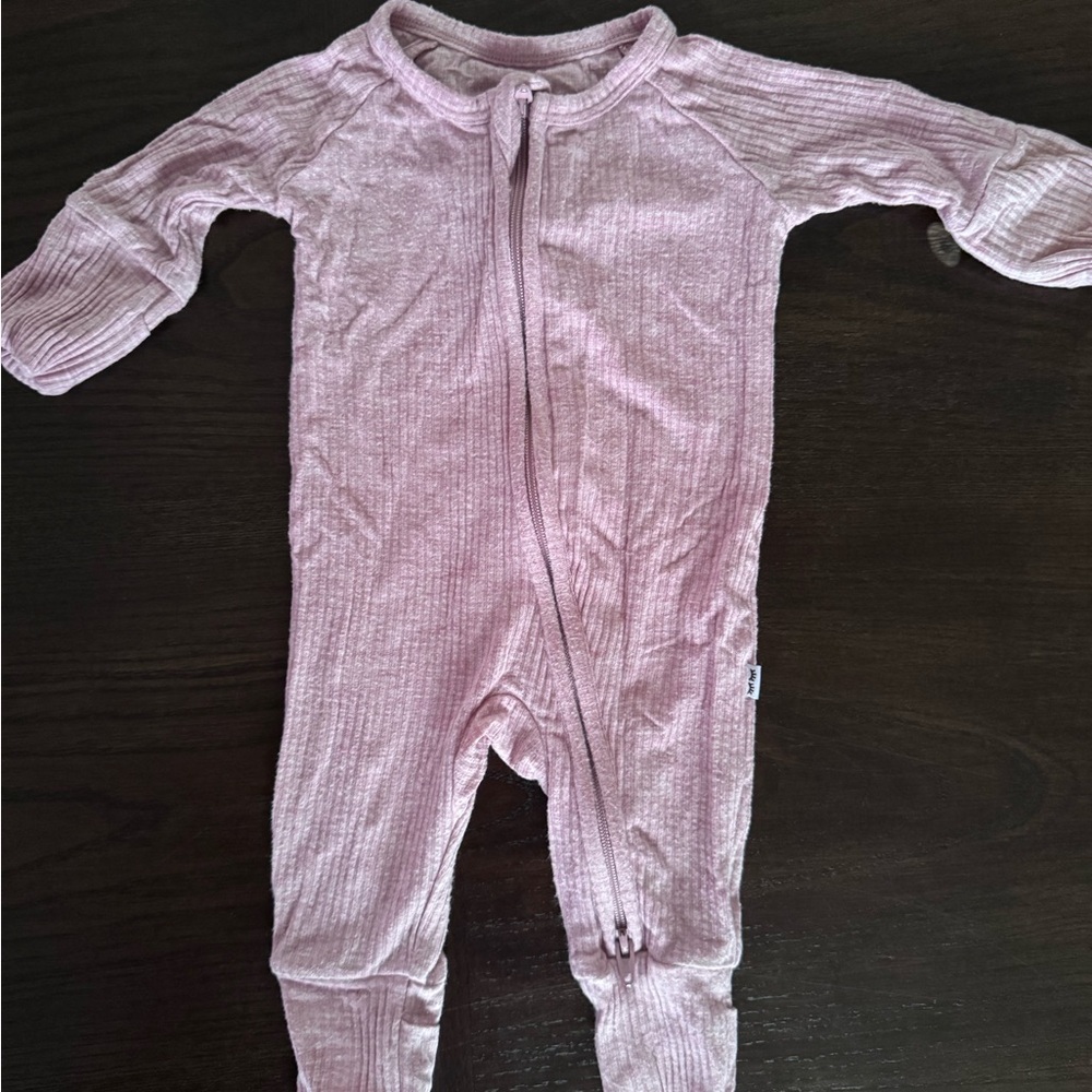 Little Sleepies Ribbed Pink Bodysuit